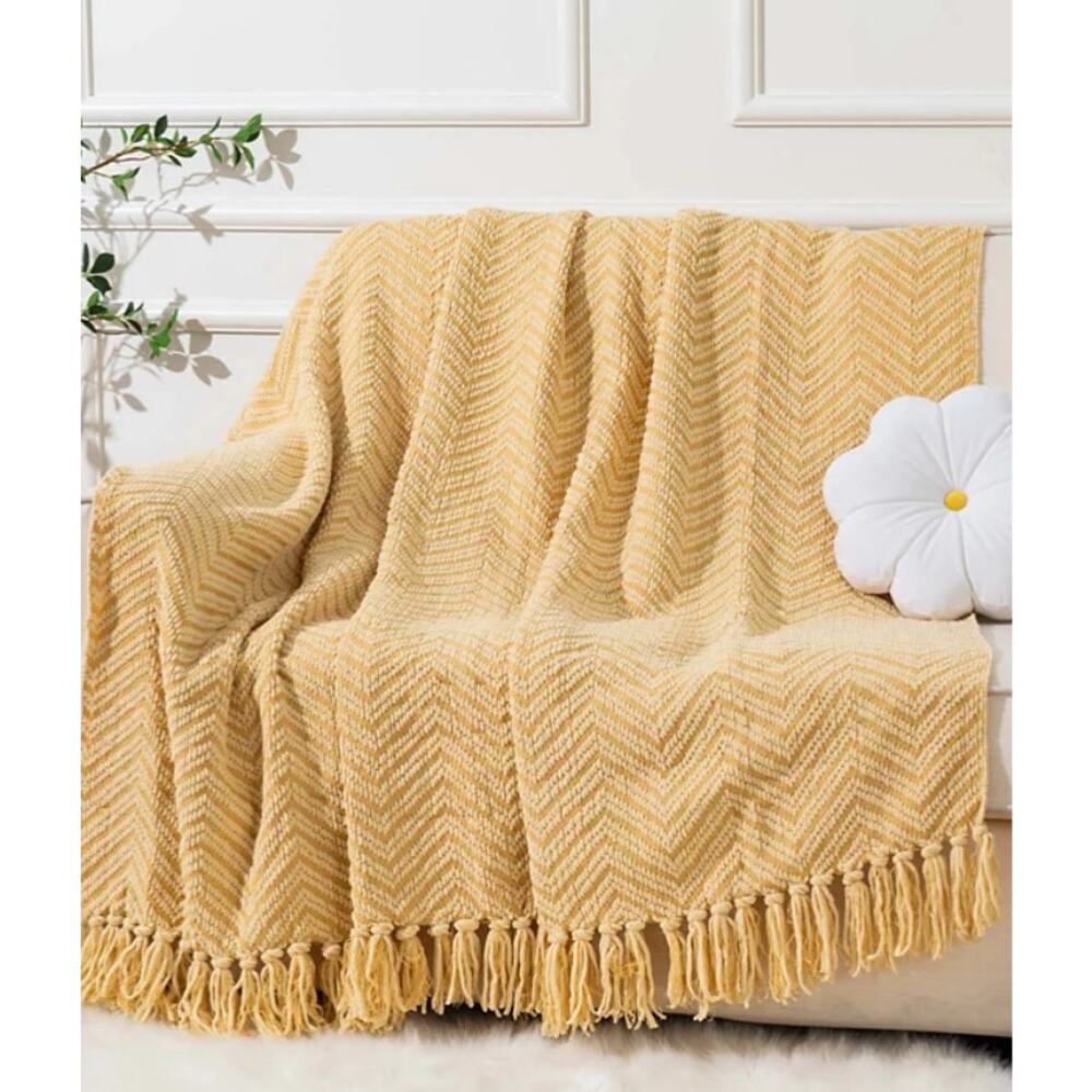 Battilo Herringbone Chenille Knit Throw, 50" x 60"